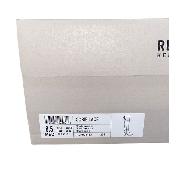 Kenneth Cole Reaction Tobacco Brown Corie Lace Fabric Knee High Boots 8.5M New - Picture 8 of 8